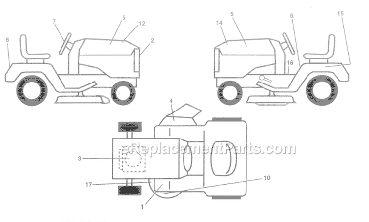 Page F Diagram and Parts List for WE12542E  Weed Eater Lawn Tractor